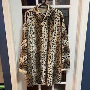 Leopard Print Faux Fur Coat